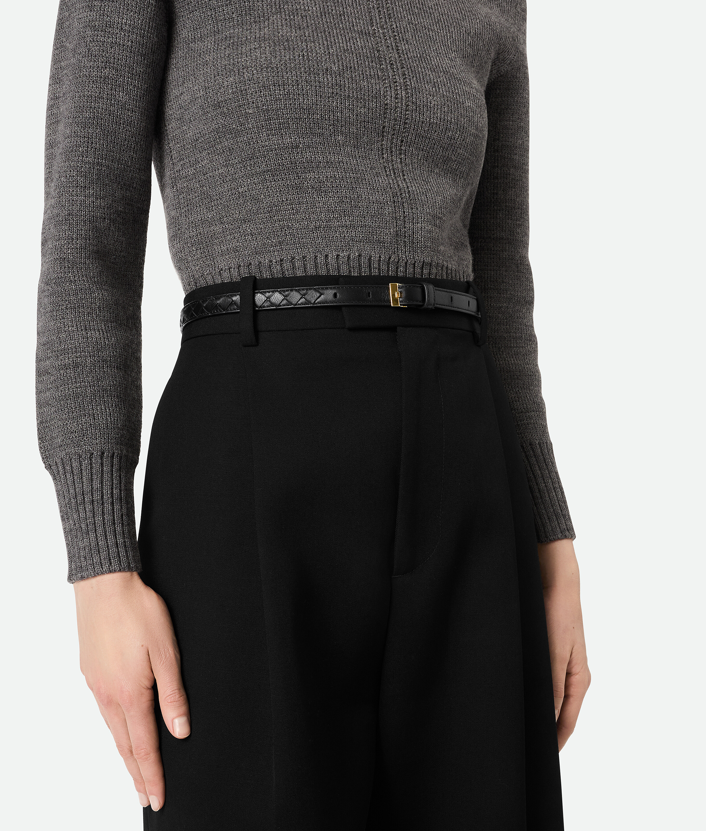 Women's Thin Watch Belt in Black Bottega Veneta Zimbabwe EN - Image 2