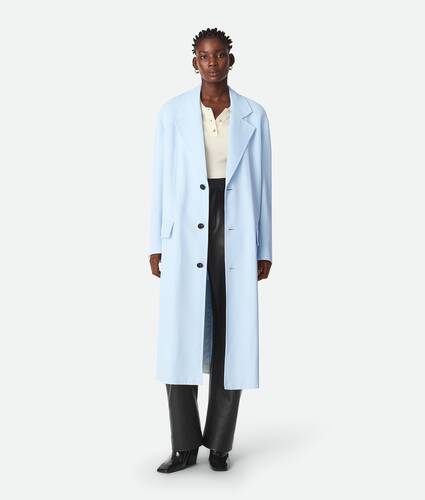 Manteau en serg&eacute; de viscose et soie pour Femme en Sky blue Bottega Veneta France FR - Image 1