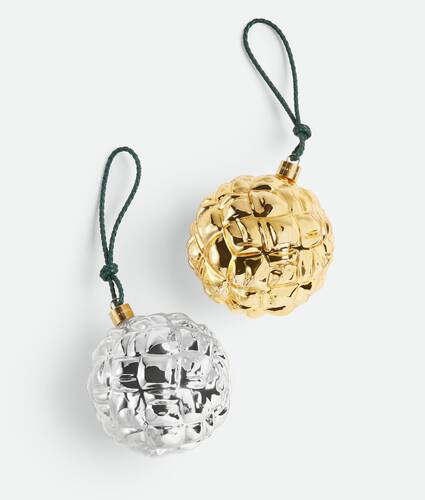 Set of Two Check Ornaments