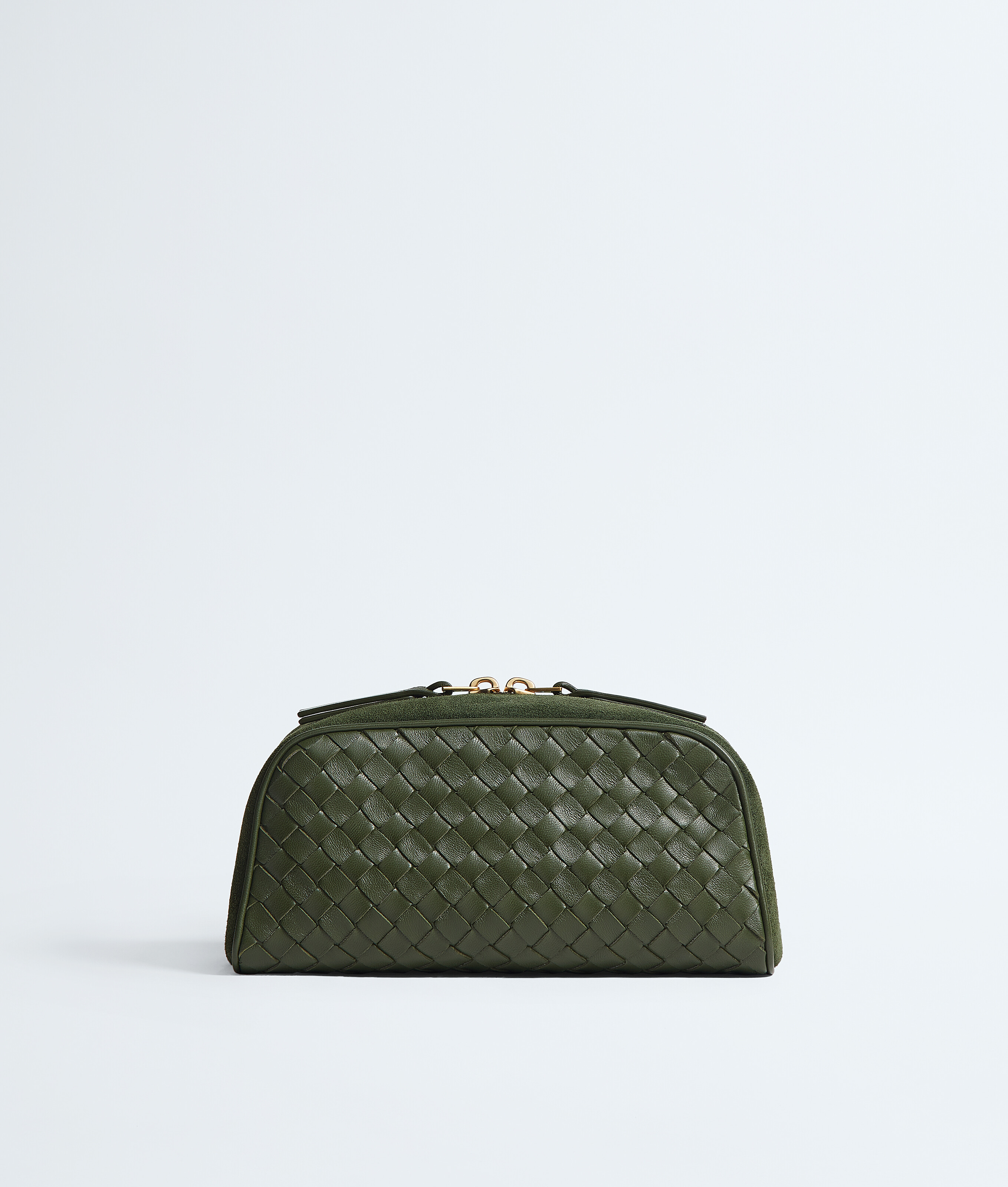 Women's Small Nodo Pouch in Green tweed | Bottega Veneta US