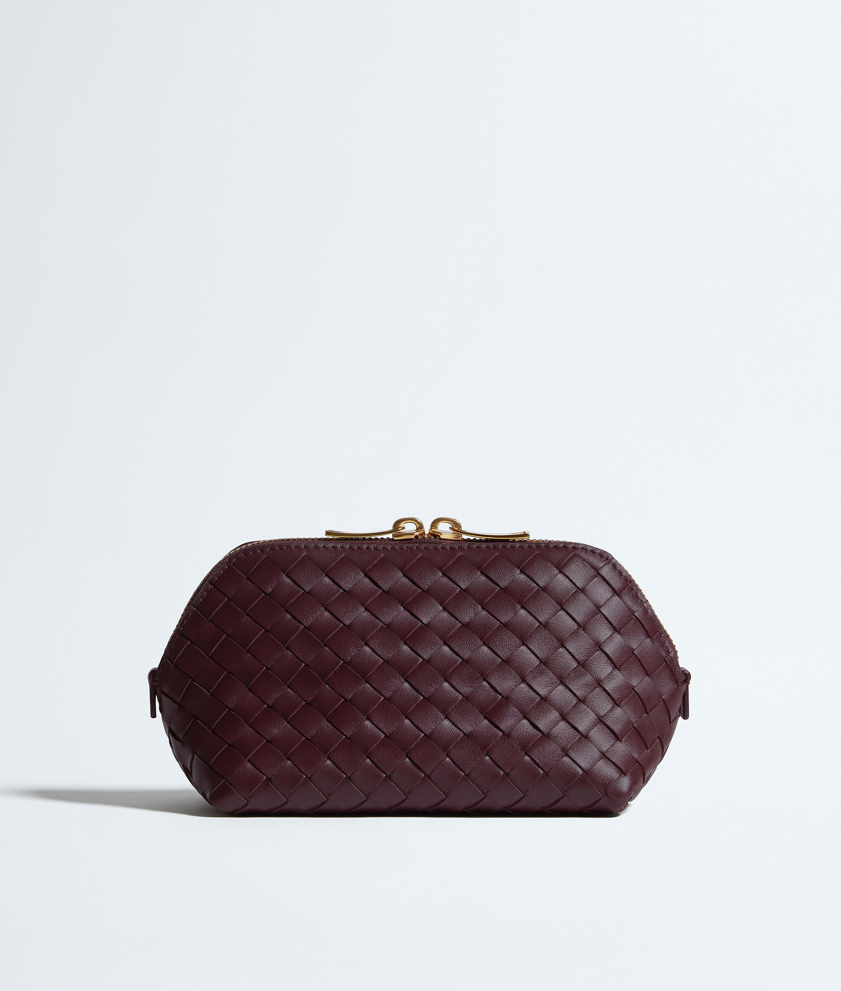 BOTTEGA VENETA ダークブラウン ポーチ Small Cosmetic Pouch in Deep mahogany | Bottega Veneta US