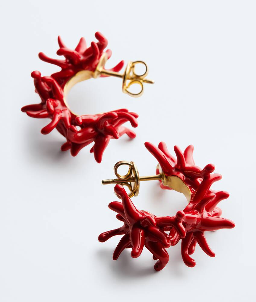 Women's Sea Coral Hoop Earrings in Cardinal Bottega Veneta Zimbabwe EN - Image 4