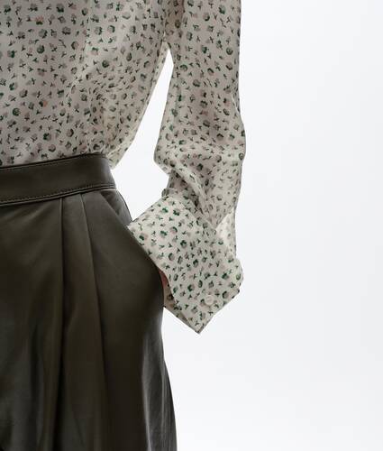 Seidenhemd mit Aufdruck f&uuml;r Damen in Parchment peach blue Bottega Veneta Deutschland DE - Image 3