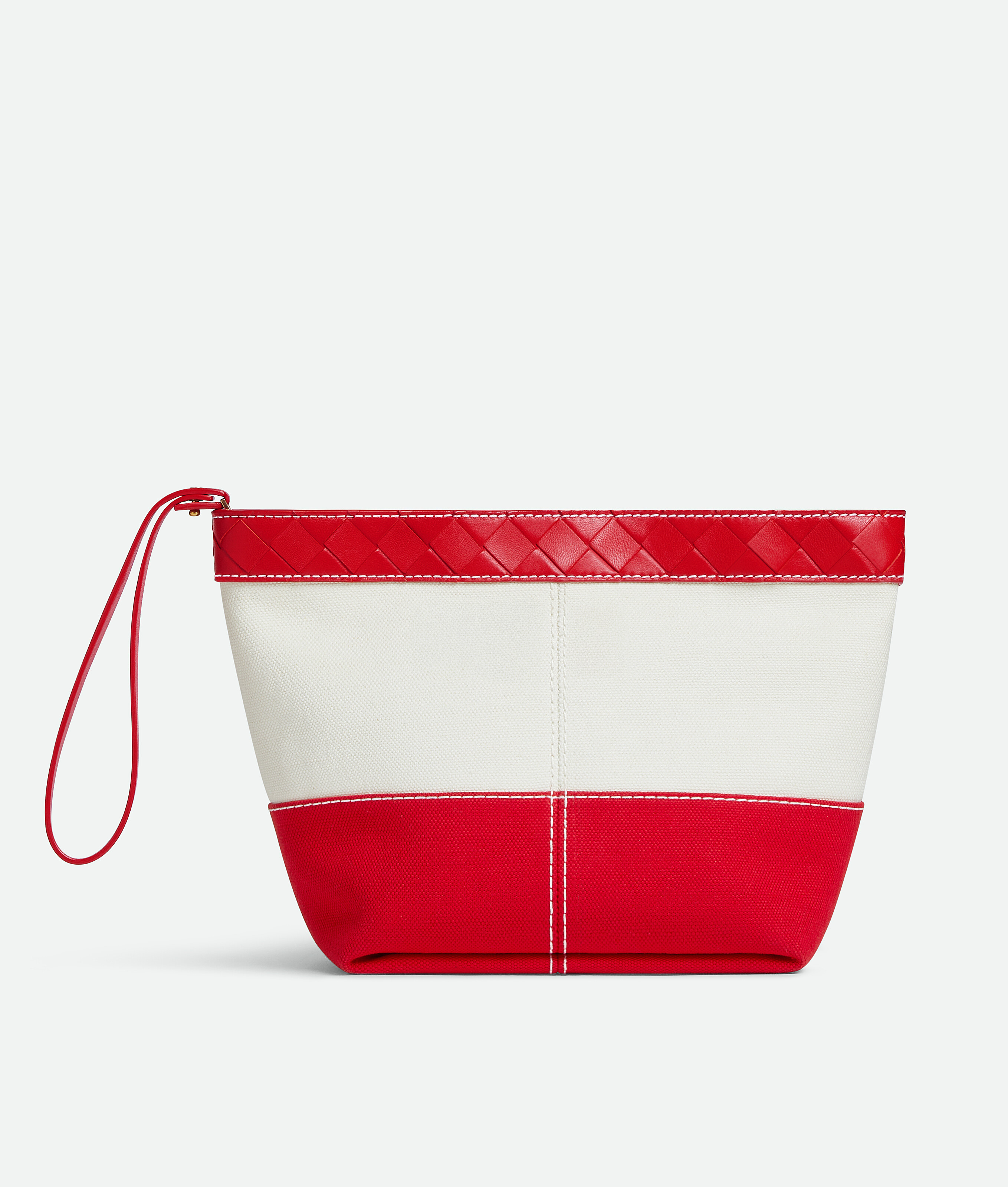 バッグ Risa BOTTEGA VENETA FLIP SEQUINS SHOU Women's Flip Flap Medium Pouch in White/scarlet | Bottega Veneta GR