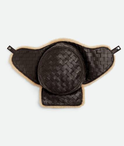 Intrecciato Leather Aviator Hat