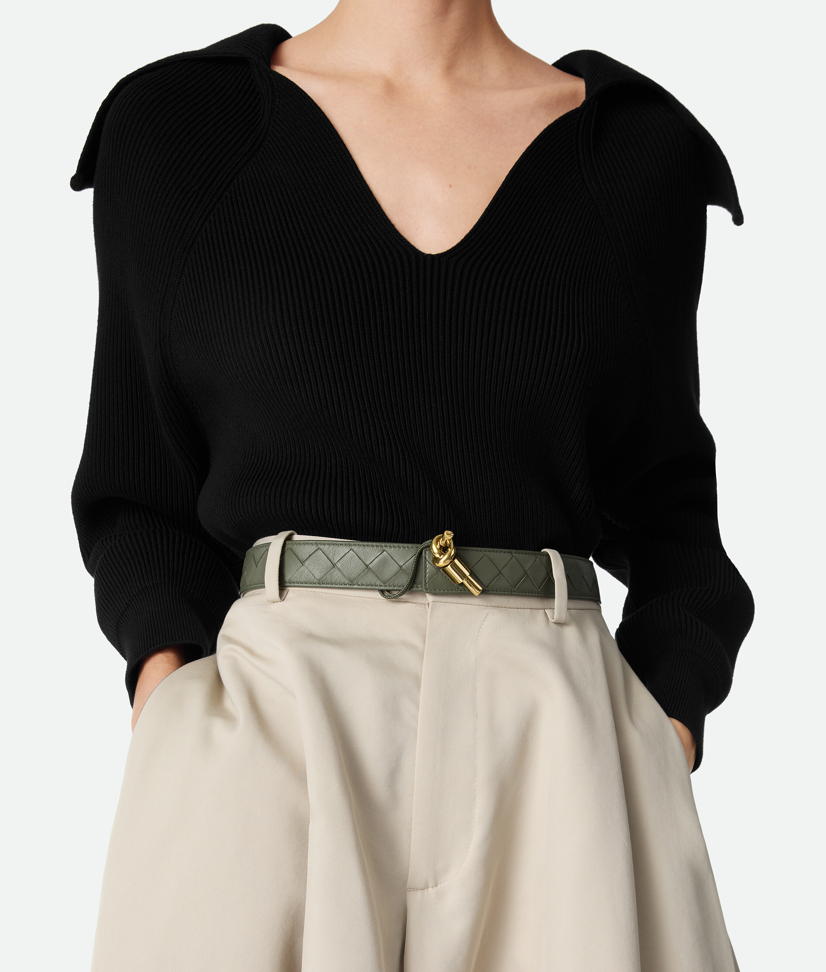 Bottega Veneta Andiamo Belt In Green