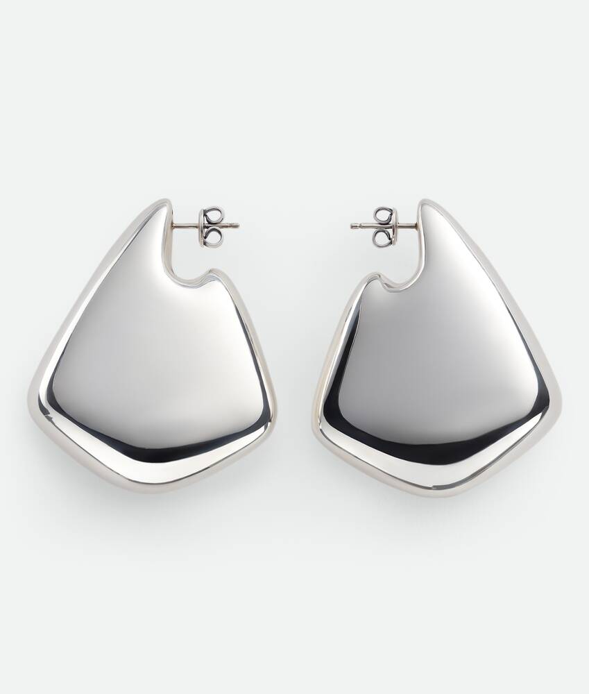 Women's Large Fin Earrings in Silver Bottega Veneta United Kingdom EN - Image 2