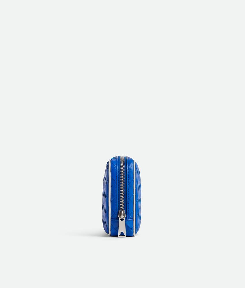 Men's Intrecciato Small Zipped Pouch in Cobalt/white Bottega Veneta Hong Kong SAR China EN - Image 3