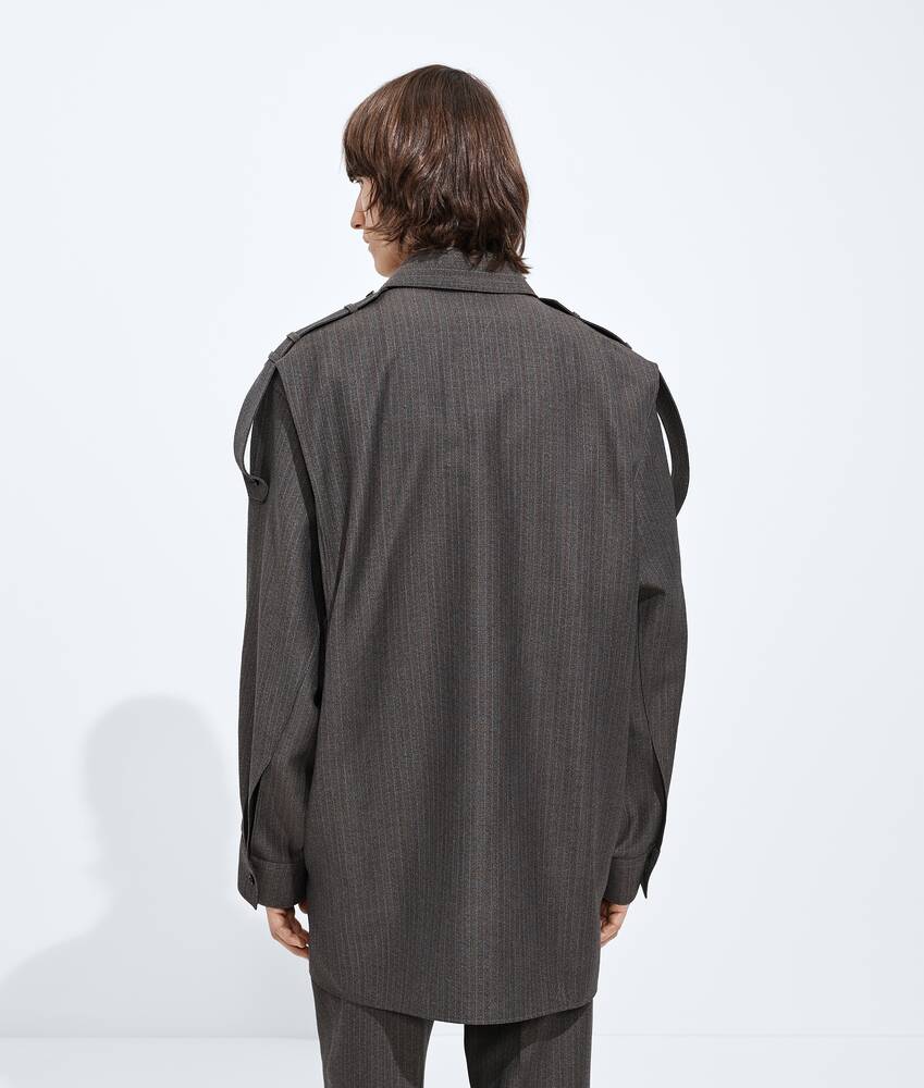 Men's Wool And Mohair Shirt in Desert/gray melange Bottega Veneta Latvia EN - Image 3