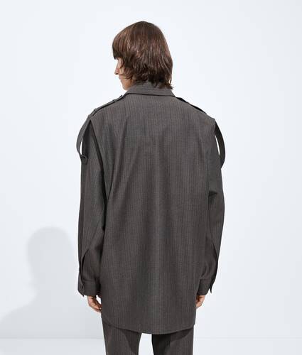 Men's Wool And Mohair Shirt in Desert/gray melange Bottega Veneta Bulgaria EN - Image 3