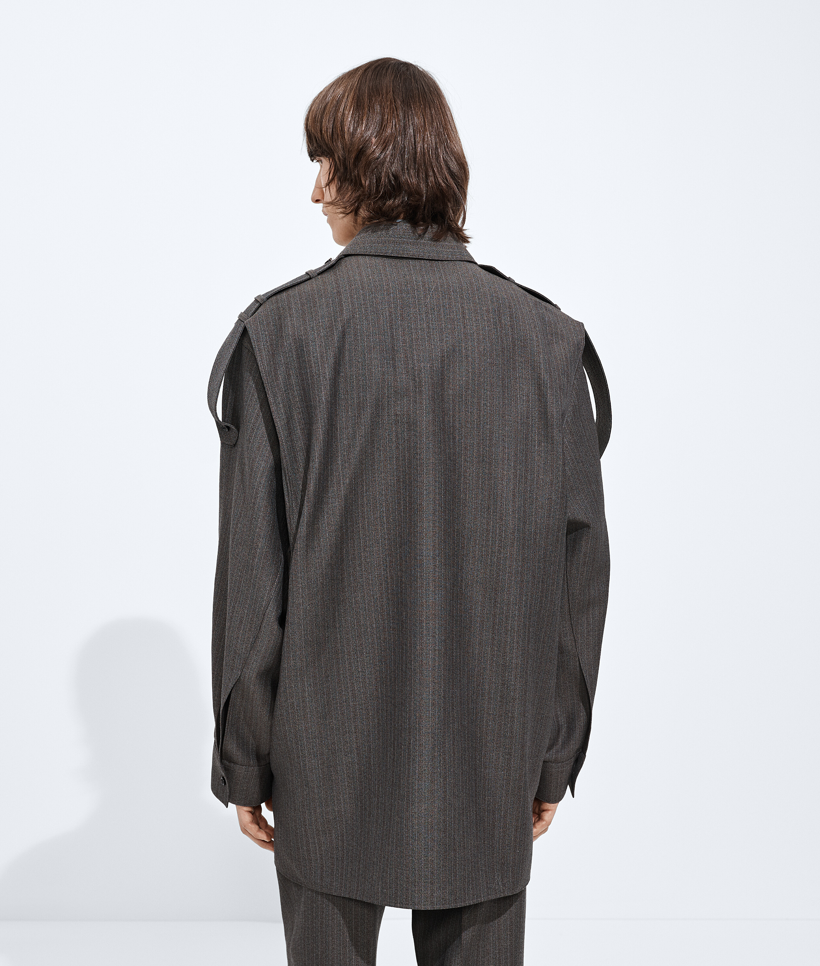 Camicia in lana e mohair da Uomo in Desert/grey melange Bottega Veneta Italia IT - Image 3