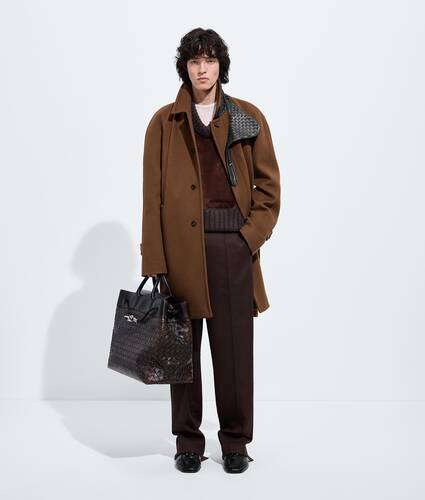 Men's Wool and Cashmere Coat in Sepia brown Bottega Veneta Poland EN - Image 1
