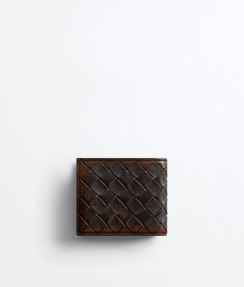 Men's Intrecciato Bi-Fold Wallet with Coin Purse in Black/brown Bottega Veneta Zimbabwe EN - Image 3