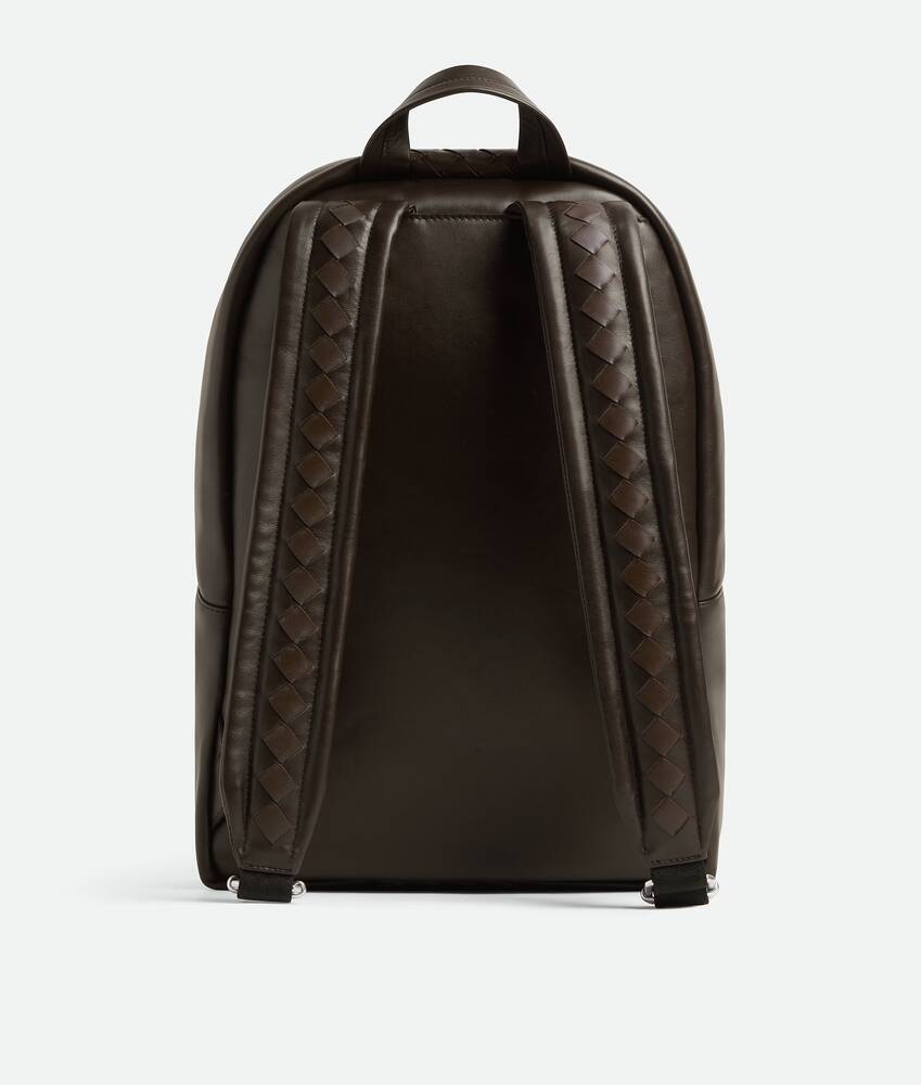 china leather backpack men Kineo card pocket Men's Intrecciato Backpack in Fondant/old