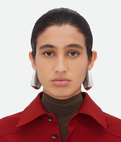 Gro&szlig;e Fin Ohrringe f&uuml;r Damen in Silver Bottega Veneta Deutschland DE - Image 3