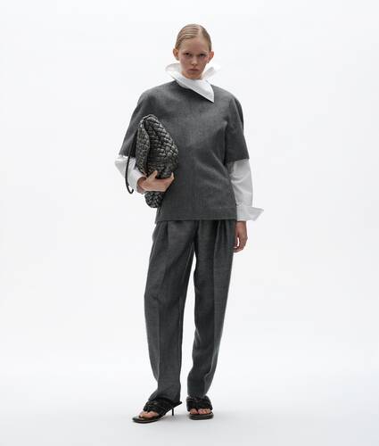 Women's Mohair and Silk Mikado Top in Harbor gray Bottega Veneta Poland EN - Image 1