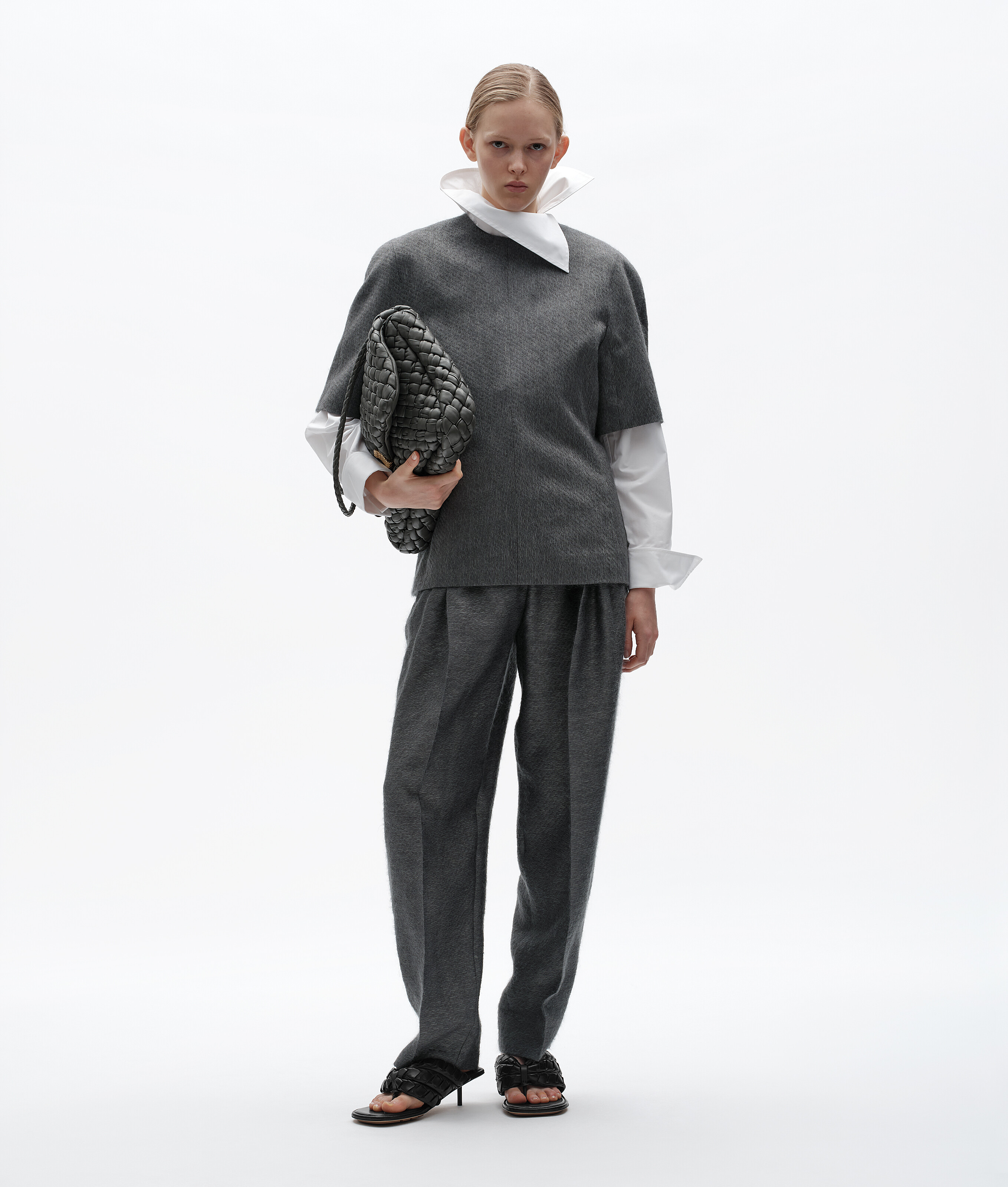 Women's Mohair and Silk Mikado Top in Harbor gray Bottega Veneta Canada EN - Image 1