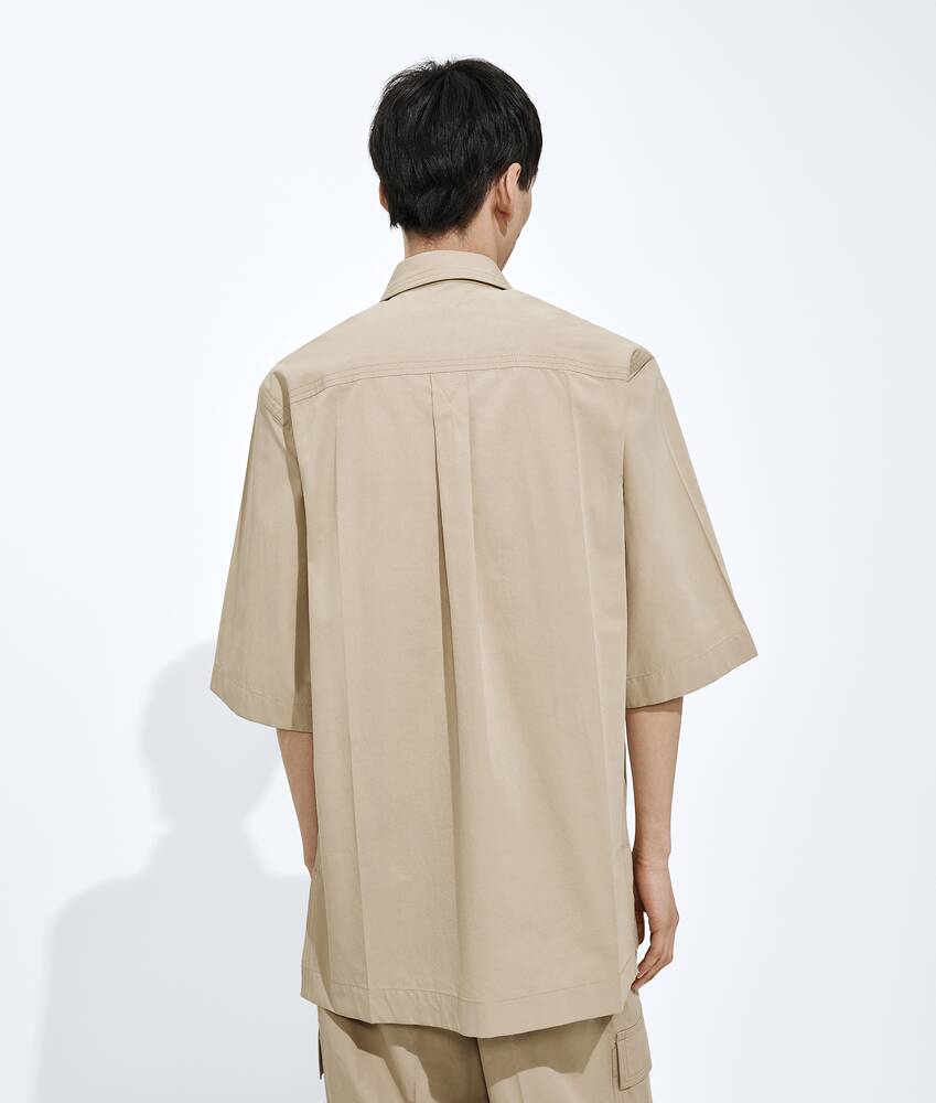 Men's Cotton Toile Shirt in Stucco Bottega Veneta Portugal EN - Image 3