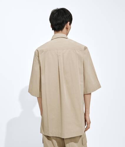 Men's Cotton Toile Shirt in Stucco Bottega Veneta Bulgaria EN - Image 3