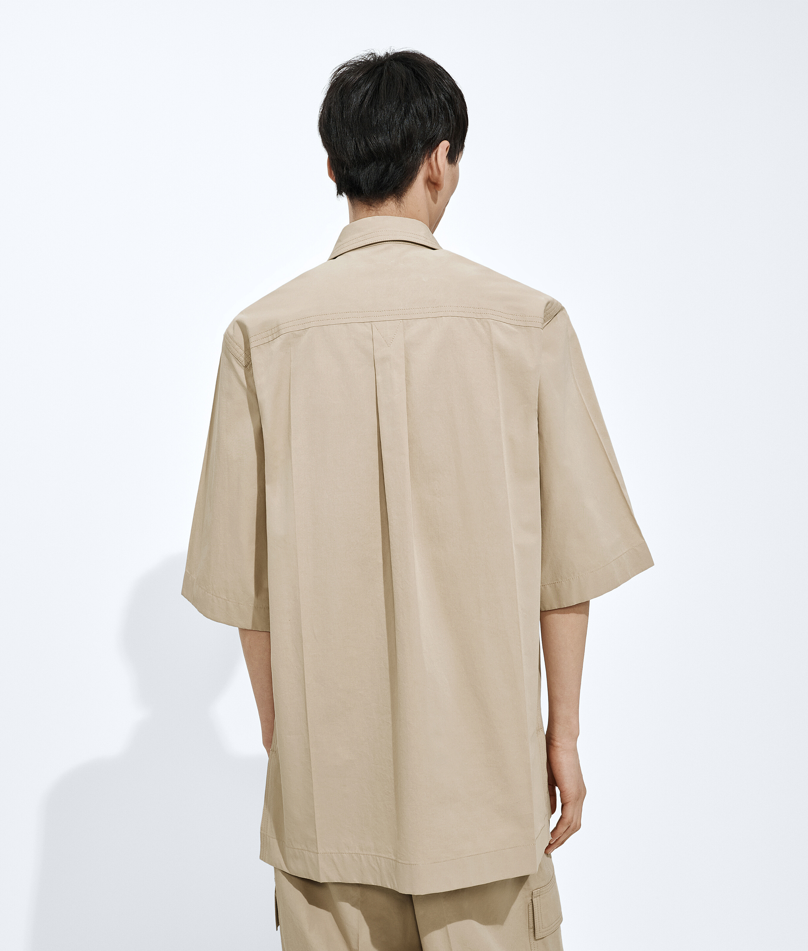 Men's Cotton Toile Shirt in Stucco Bottega Veneta Luxembourg EN - Image 3