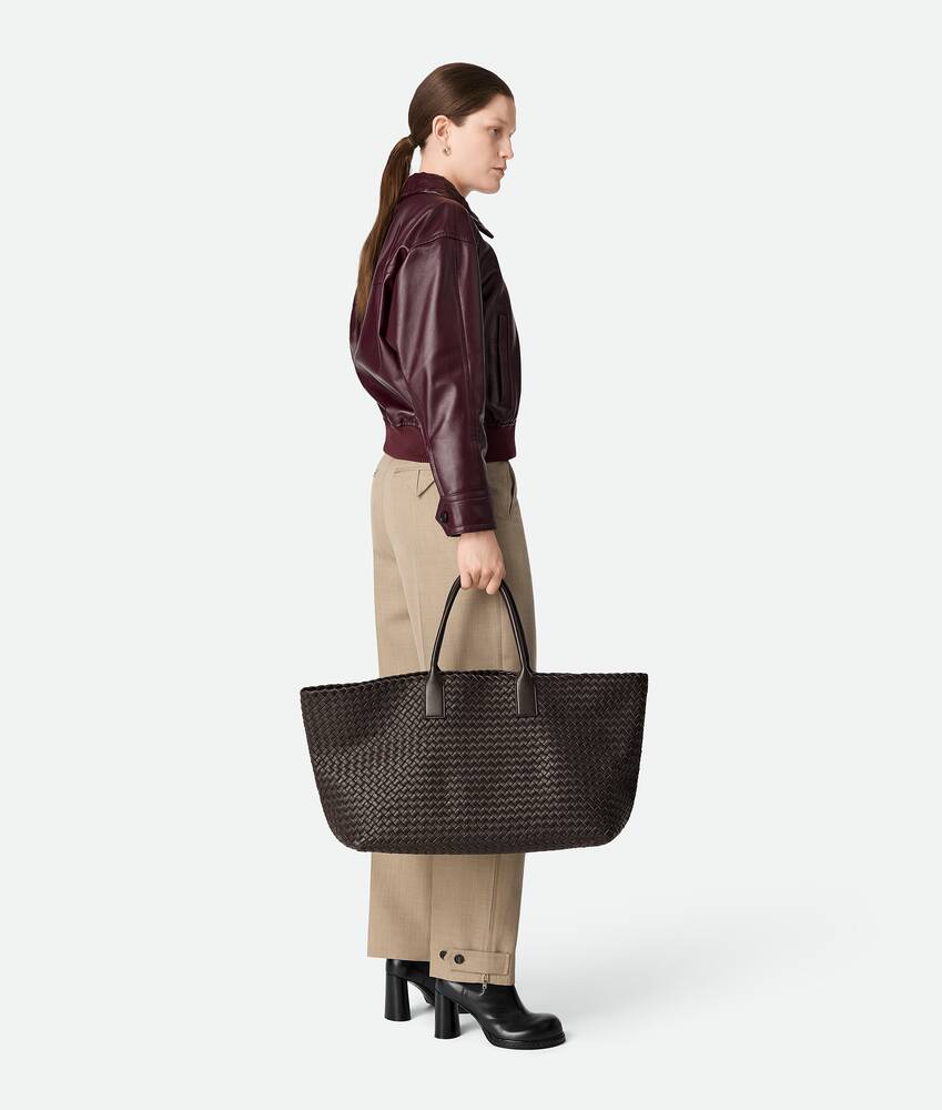 BOTTEGA VENETA トートバッグ パウダー フォンデンテ ラージ フォンデンテラージ イントレチャート ファスナー トートバッグ