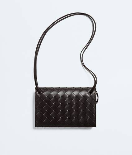 Women's Andiamo Pouch on Strap in Espresso Bottega Veneta Malta EN - Image 4