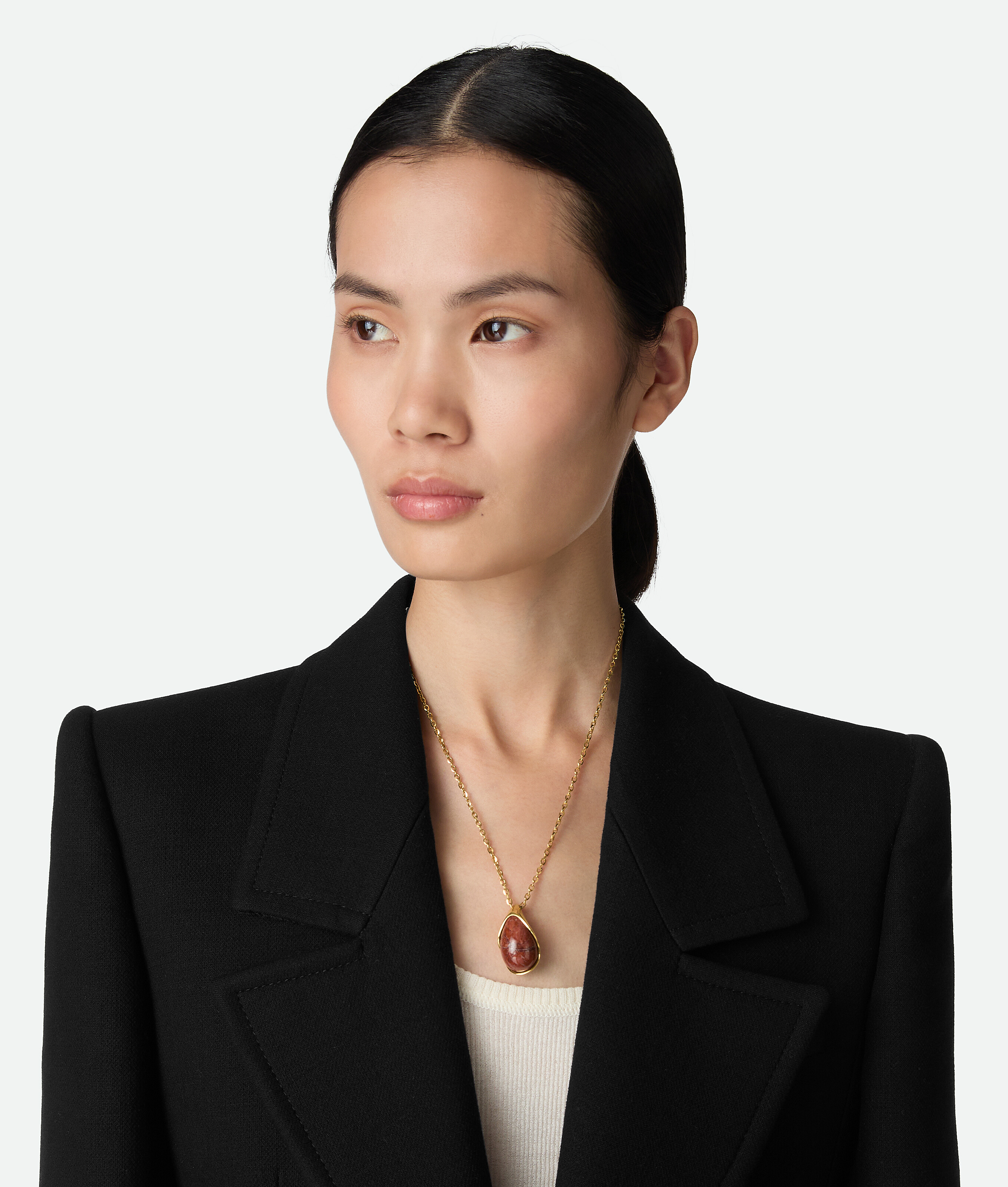 Bottega Veneta Drop Marble Pendant Necklace - Red Marble - Woman