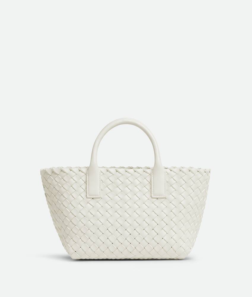 Women's Mini Cabat in White / Vernis Bottega Veneta Brazil EN - Image 5
