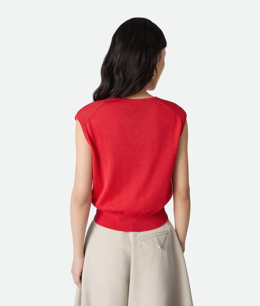 Women's Cotton And Viscose Twinset in Cherry tomato Bottega Veneta Qatar EN - Image 8