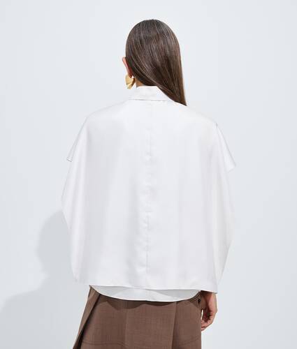 Camicia in twill di seta da Donna in White Bottega Veneta Italia IT - Image 3
