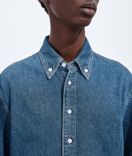 Denim-Hemd in Atlantic Blue f&uuml;r Herren in Mid blue Bottega Veneta &Ouml;sterreich DE - Image 4