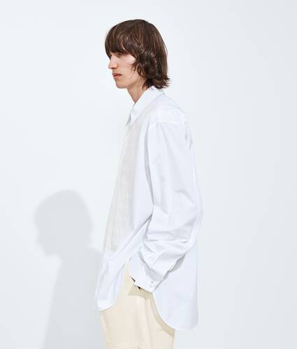 Men's Cotton Poplin Shirt in White Bottega Veneta Bulgaria EN - Image 2