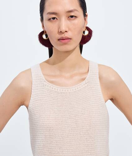Women's Shetland Wool Tank Top in Parchment Bottega Veneta Spain EN - Image 4