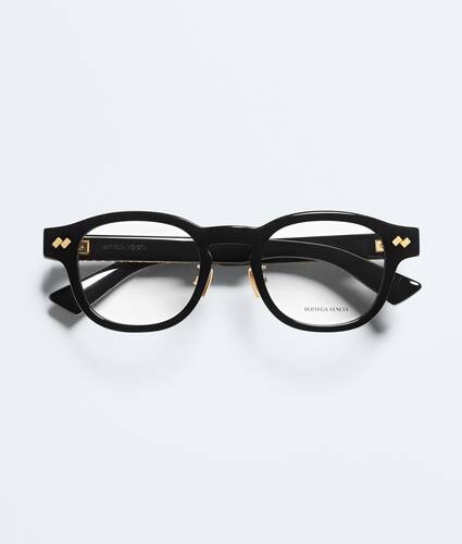 Intrecciato Panthos Eyeglasses in Black/transparent Bottega Veneta Greece EN - Image 1