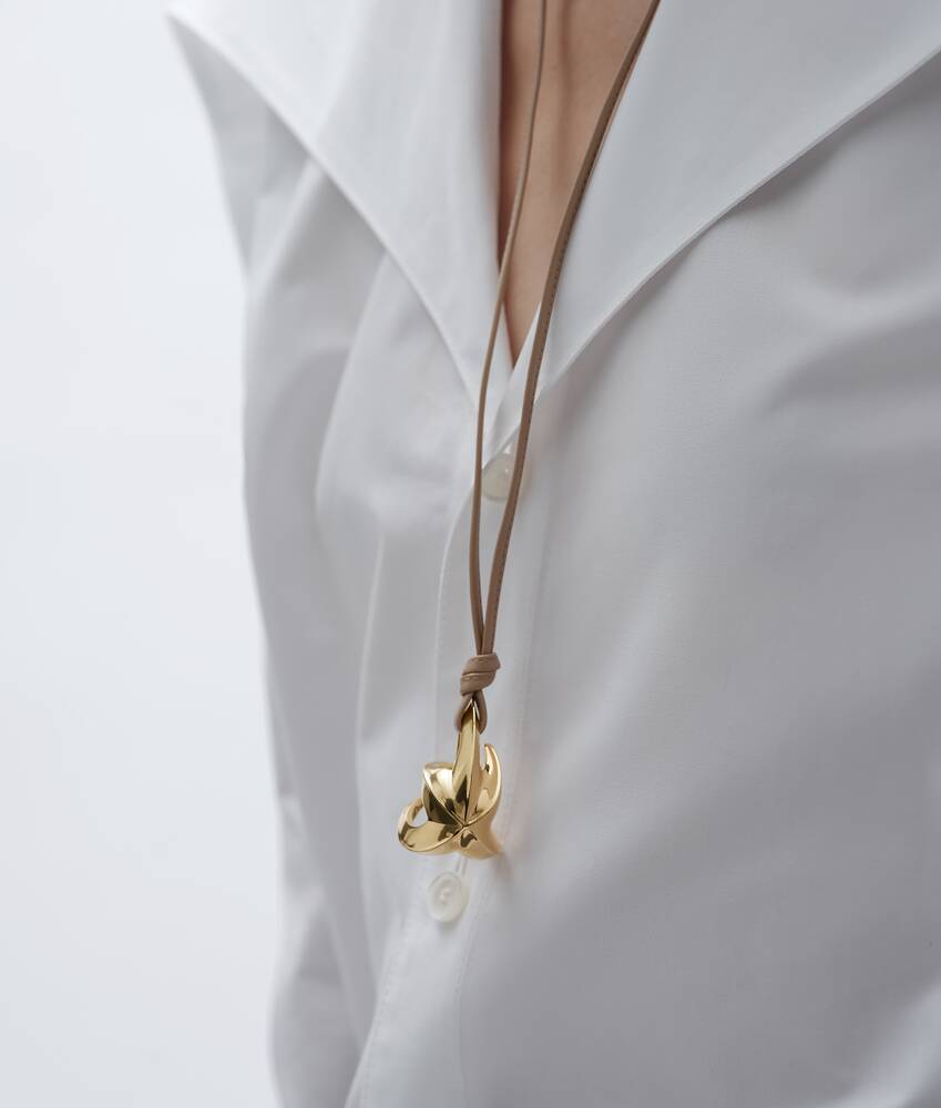 Women's Drop Leather Necklace in Shore | Bottega Veneta US