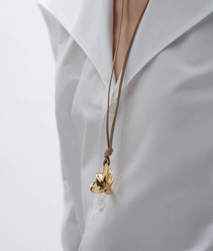 Women's Drop Leather Necklace in Shore Bottega Veneta Denmark EN - Image 4