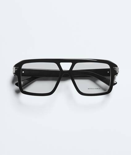 Mitre Aviator Eyeglasses in Black/transparent Bottega Veneta Croatia EN - Image 1