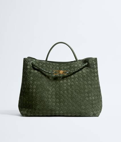 Women's Large Andiamo in Green tweed Bottega Veneta Sweden EN - Image 1