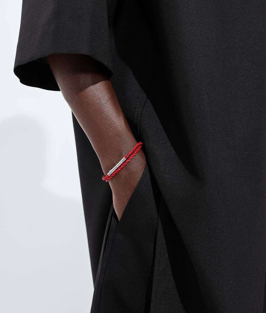 Men's Rope Leather Bracelet in Cardinal Bottega Veneta Slovakia EN - Image 2