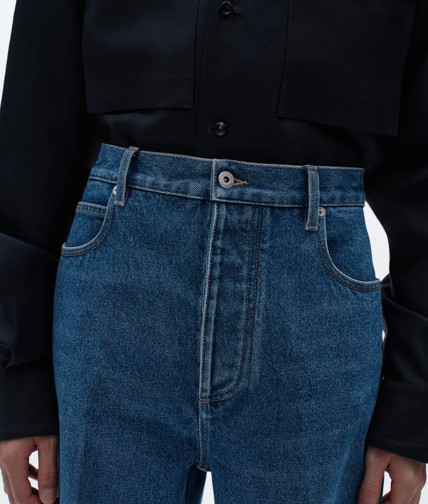 Men's Medium Indigo Wide Leg Jeans in Mid blue Bottega Veneta United States EN - Image 4