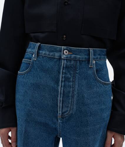 Men's Medium Indigo Wide Leg Jeans in Mid blue Bottega Veneta United States EN - Image 4