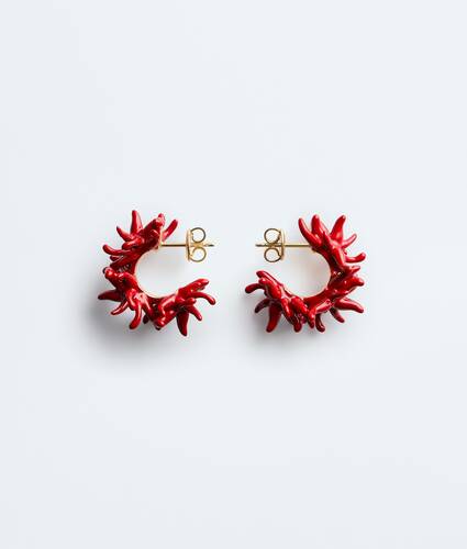 Women's Sea Coral Hoop Earrings in Cardinal Bottega Veneta Zimbabwe EN - Image 1
