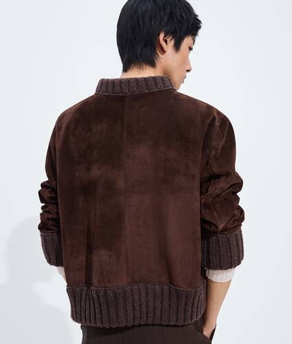 Men's Suede Leather Sweater in Chocolate Bottega Veneta Poland EN - Image 3