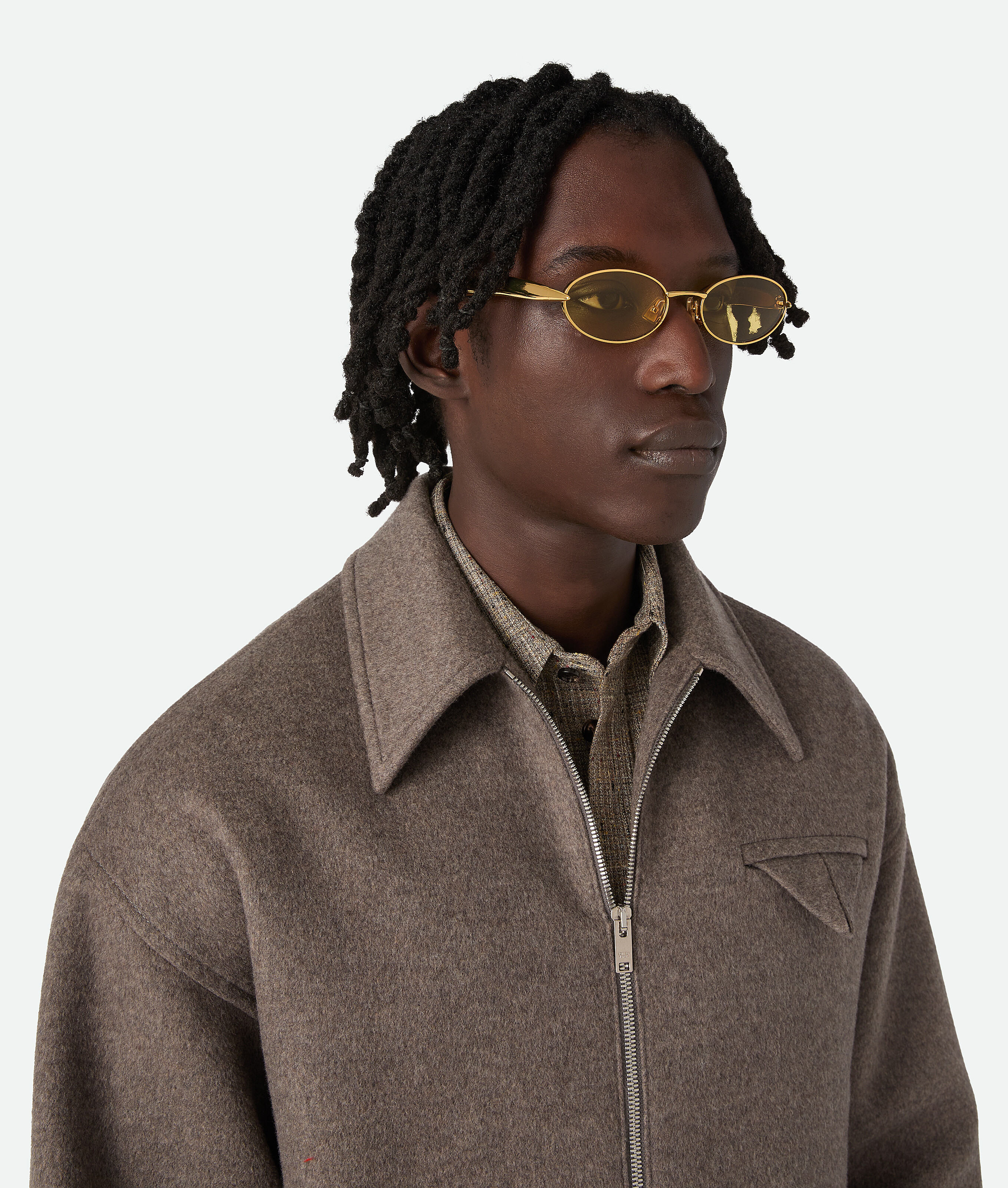 Bottega Veneta Sardine Oval Sunglasses In Gold
