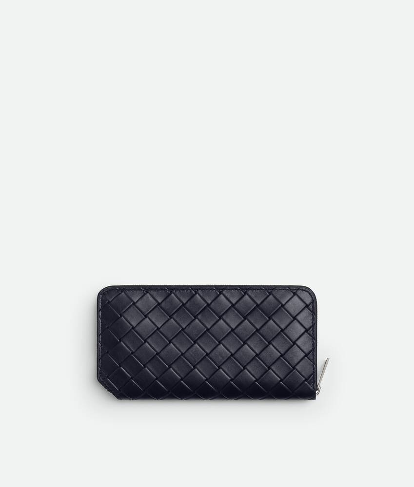 Men's Intrecciato Stamp Zip Around Wallet in Abyss Bottega Veneta South Korea EN - Image 4