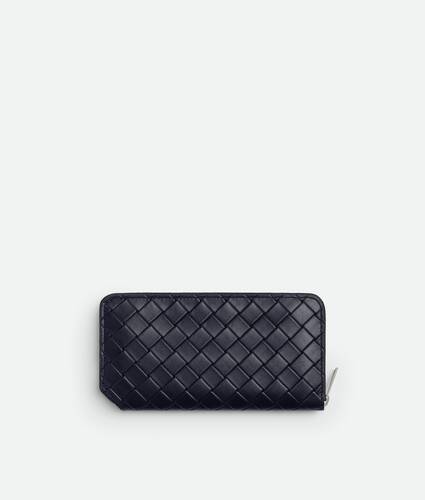 Men's Intrecciato Stamp Zip Around Wallet in Abyss Bottega Veneta South Korea EN - Image 4