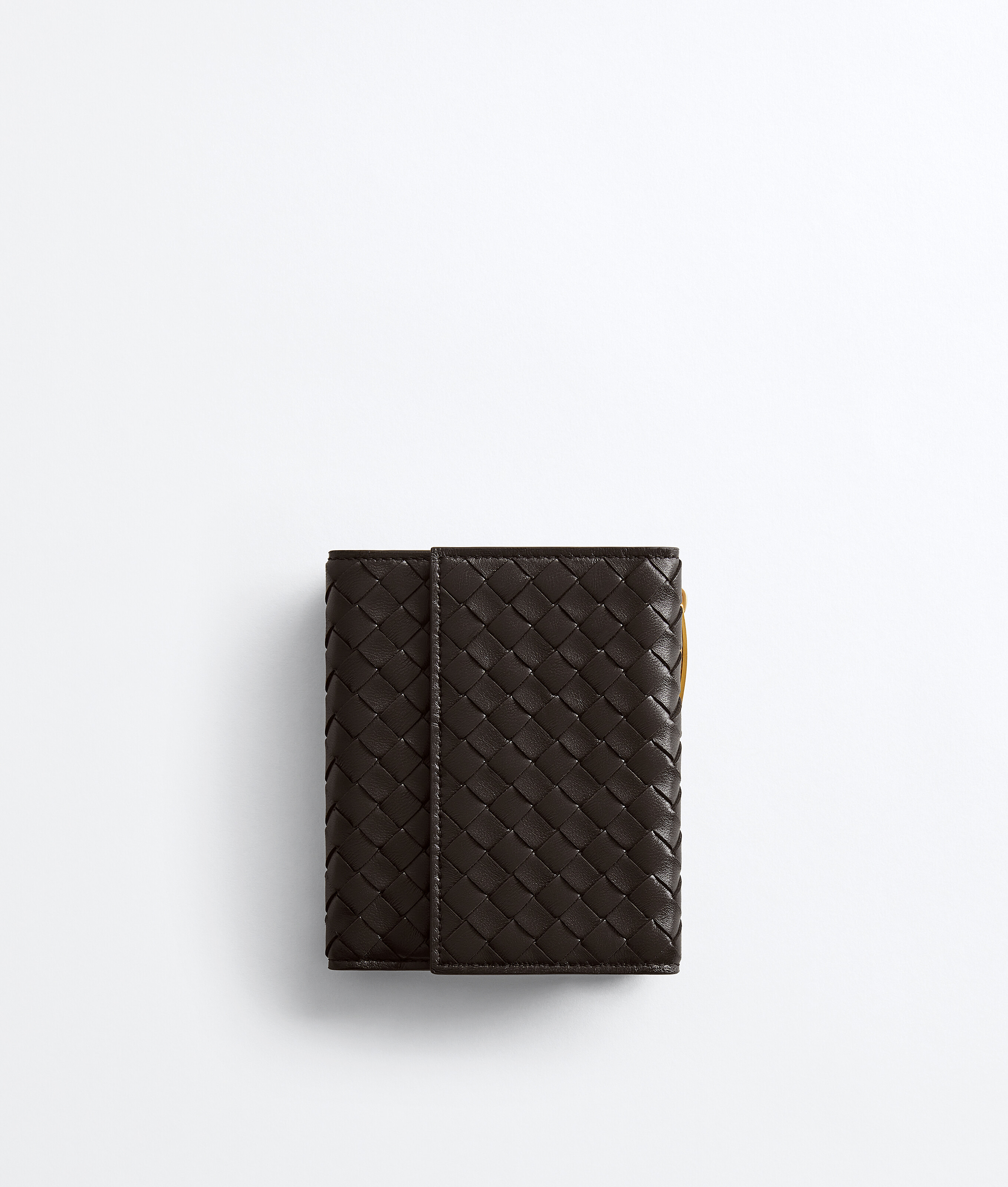 Bottega Veneta Intrecciato Piccolo Small Bi-fold Wallet With Flap In Black