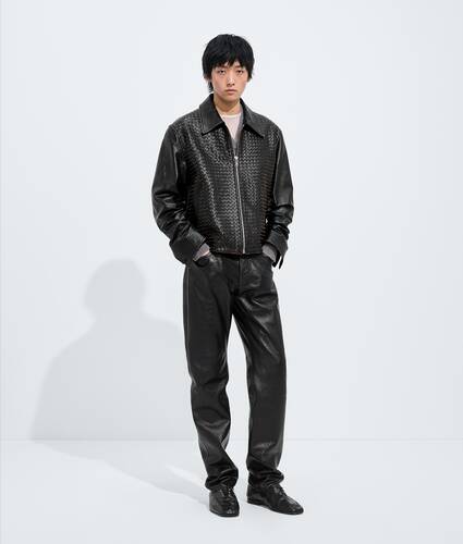Men's Weathered Leather Pants in Black/brown Bottega Veneta Canada EN - Image 1