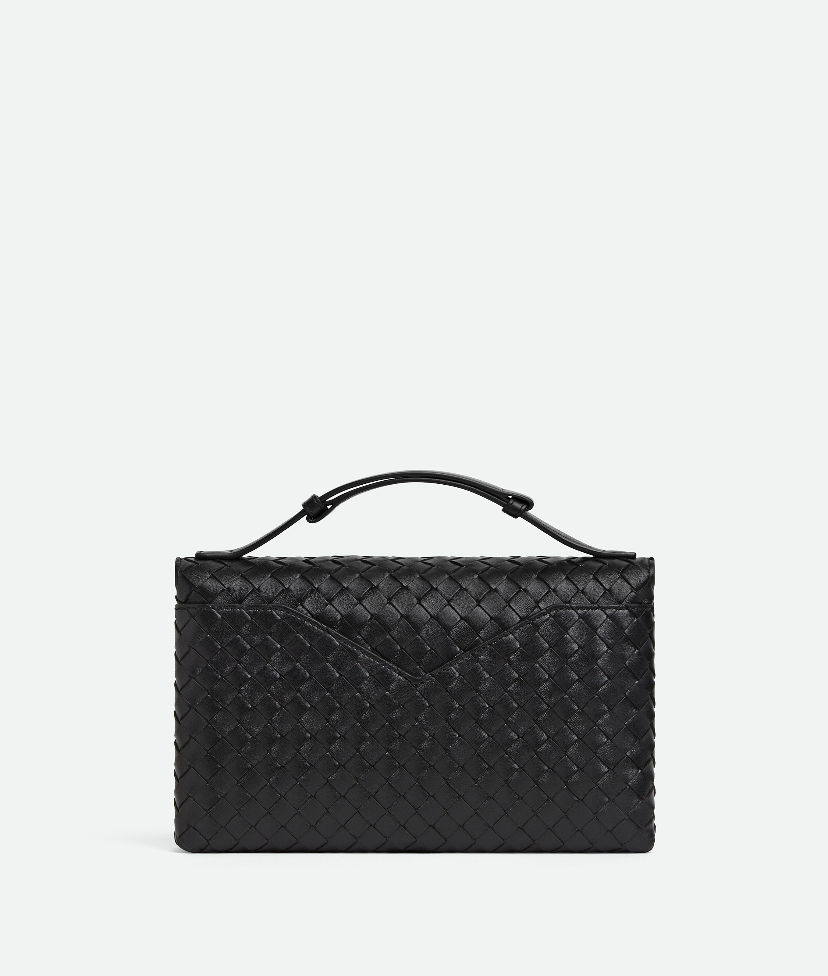 Bottega Veneta Lambskin Knot Lock Top-handle Bag In Black