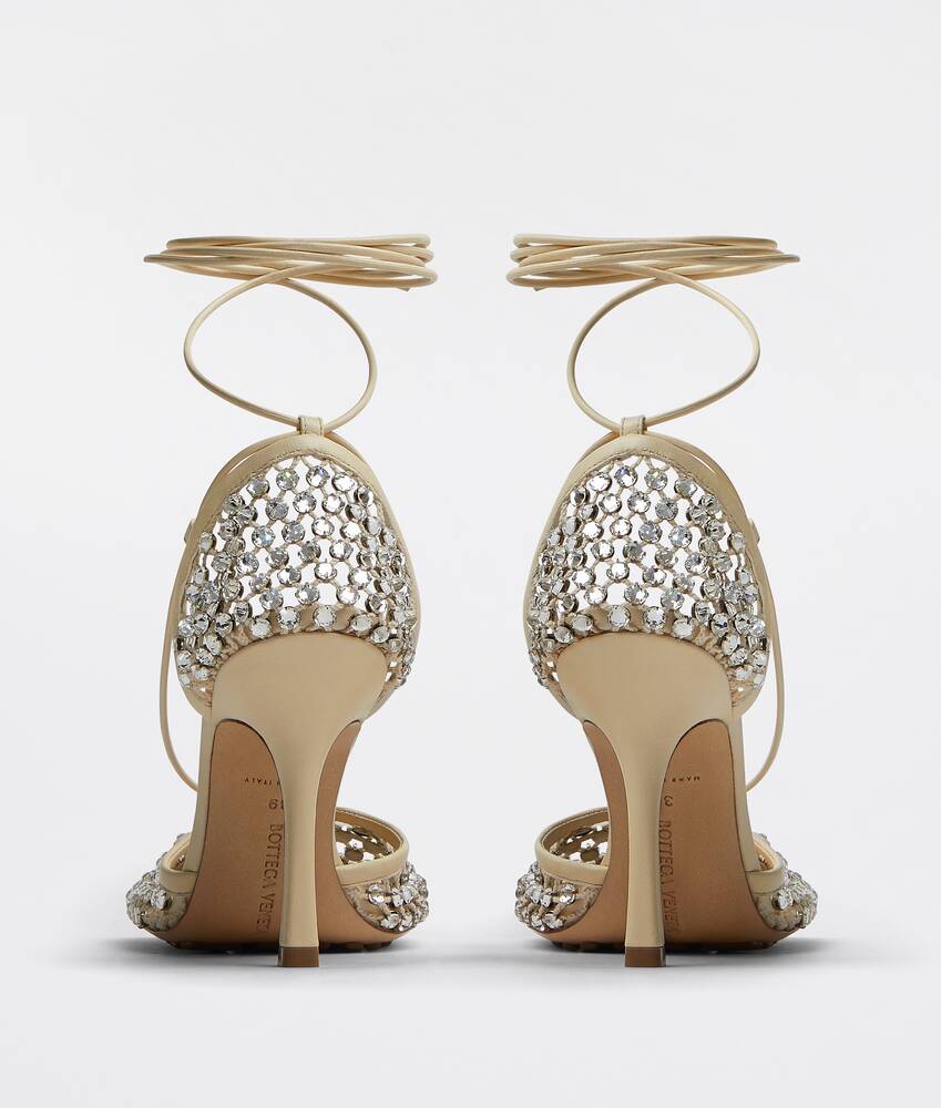 Women's Sparkle Stretch Lace-Up Sandal in Toile Bottega Veneta Mexico EN - Image 3